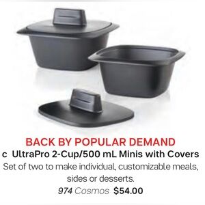 Tupperware UltraPro Mini Pans with Covers 2pc Set